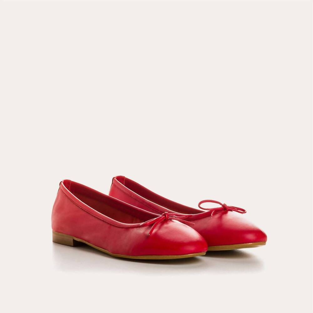 NEW REQINS women's carmen cuir flat in red